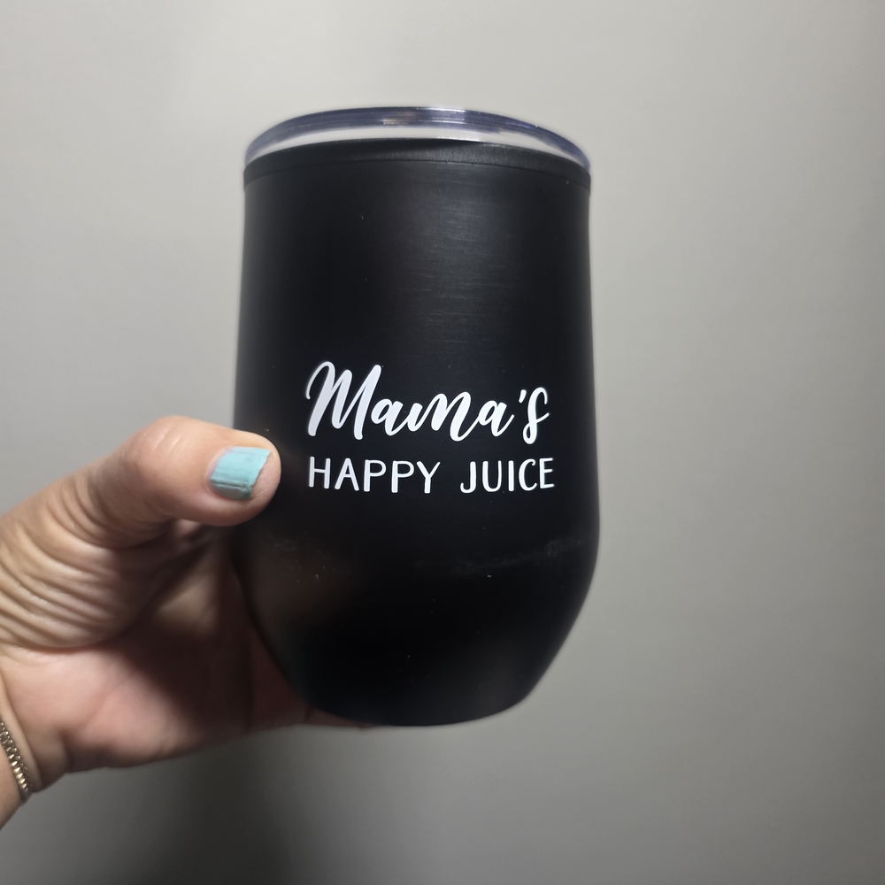 Black Insulated Tumbler - Mama's Happy Juice